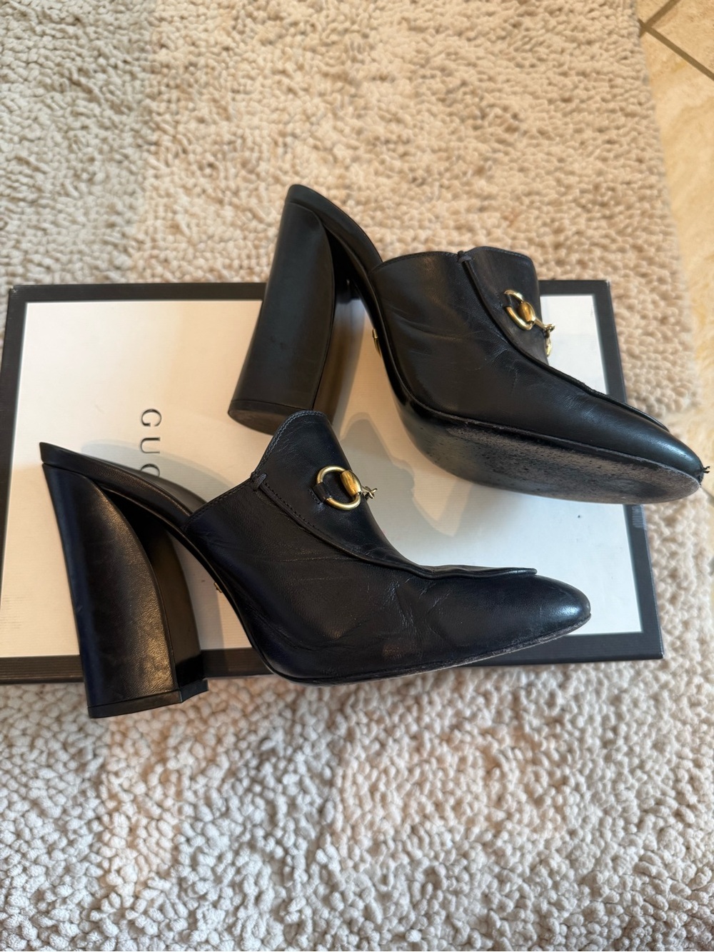 Gucci Horsebit Accent Leather Mules - Picture 6 of 7